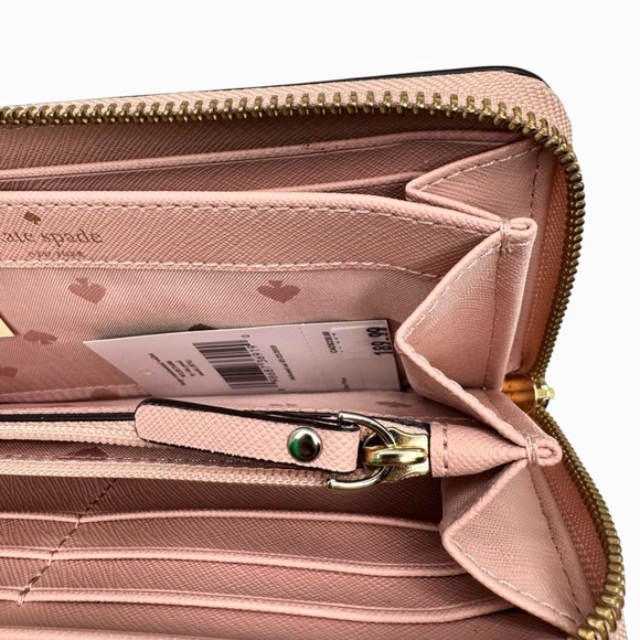 Kate Spade Flamingo Large Continental Wallet “By The Pool” Pebbled Leather - Picture 8 of 10